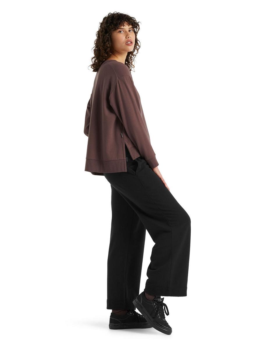 Black Icebreaker RealFleece™ Merino Dalston Wide Women's Pants | AU 1518YXFU